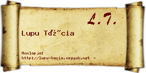 Lupu Tácia névjegykártya